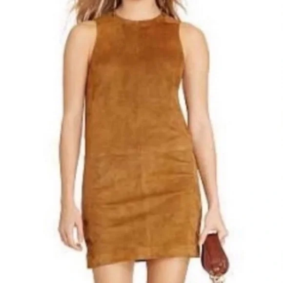 brown suede shift dress Vegan Suede Schiffer Dress Warm Brown / M main image 0
